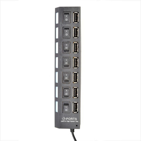 Hub USB 7 Puertos Swich Led