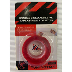 Cinta doble faz roja 1" x 2 mts