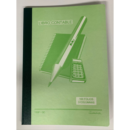 Libro Contable 3 Columnas 100 Folios