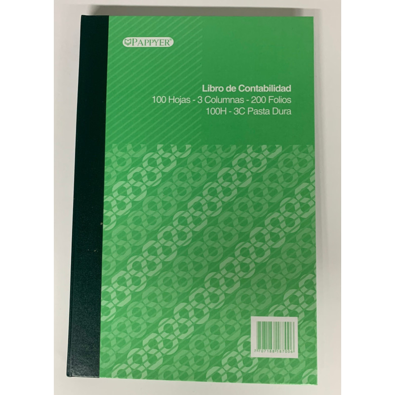 Libro Contable 3 Columnas 200 Folios