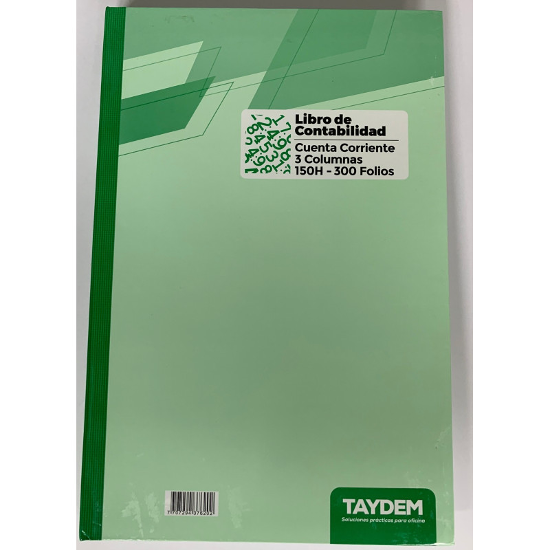 Libro Contable 3 Columnas 300 Folios
