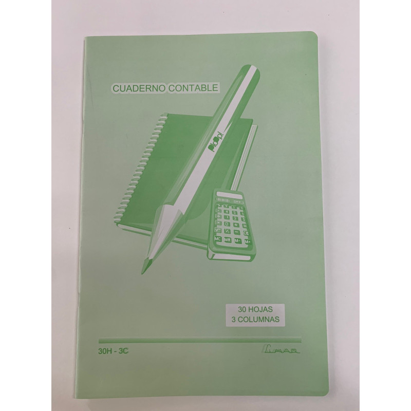 Cuaderno Contable Oficio 30 Hojas