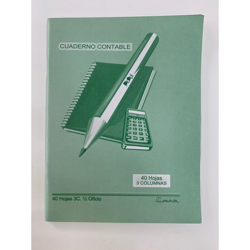 Cuaderno Contable 40 Hojas