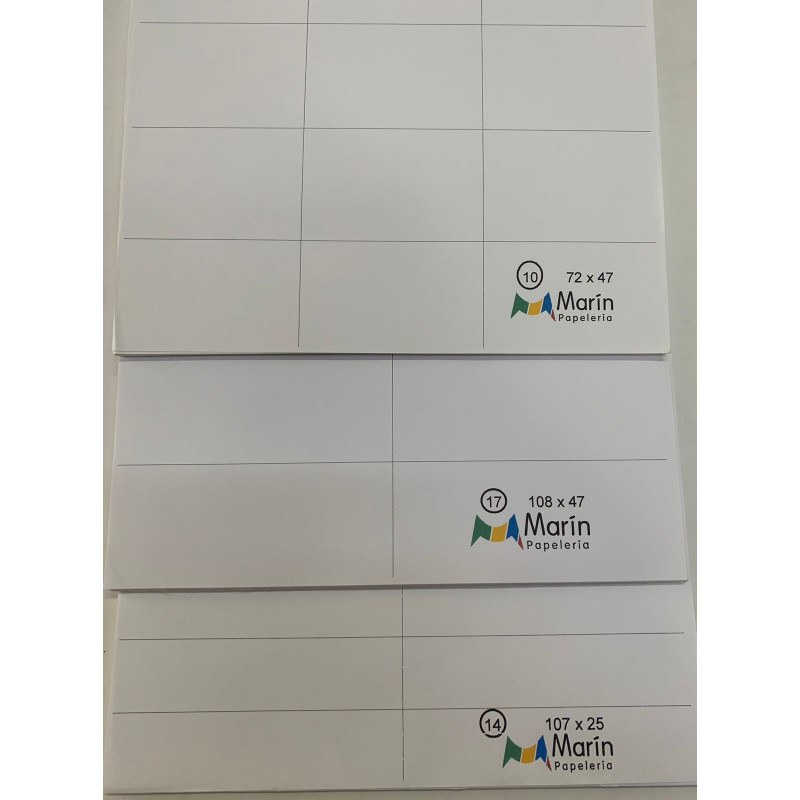 Rótulos Adhesivos Tamaño Carta x 20 Hojas
