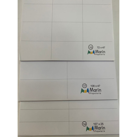 Rótulos Adhesivos Tamaño Carta x 20 Hojas