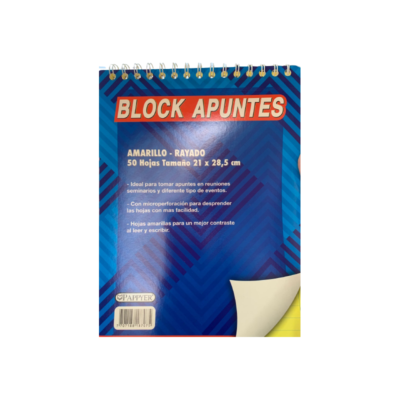 Block Amarillo Argollado 50 hjs