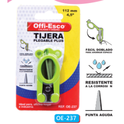 Tijera Plegable de Bolsillo 4.5" Offi Esco