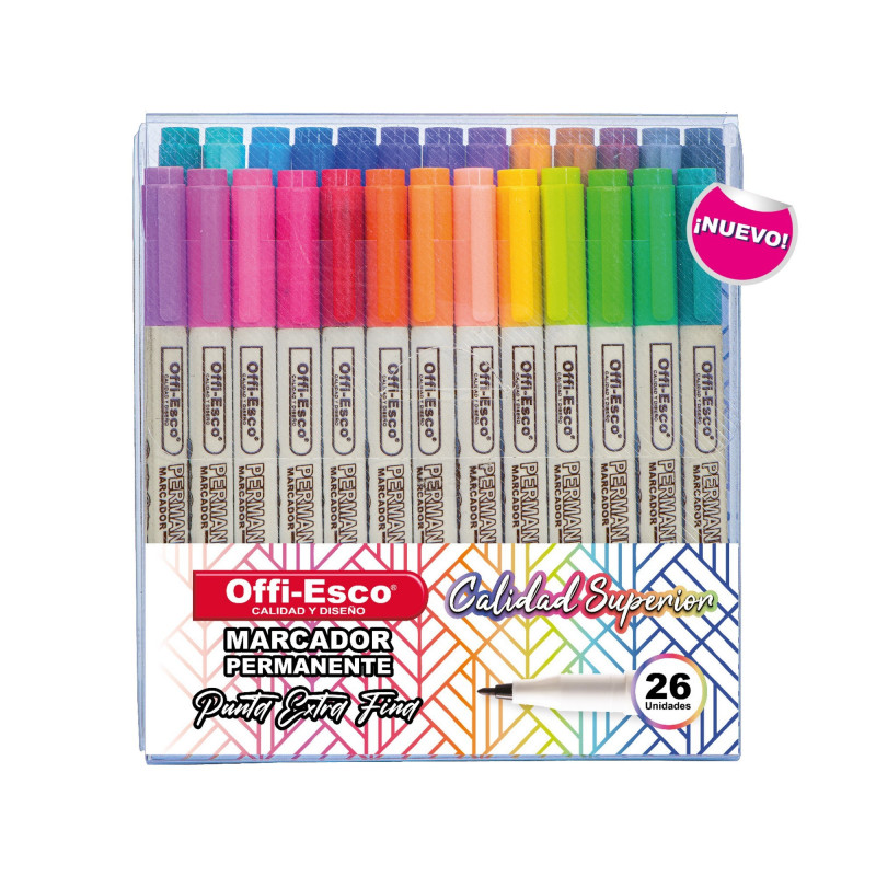 Marcador permanente ultrafino x 26 colores