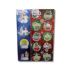 Tarjetas Navideñas Adhesivas Metalizadas | Decoración Brillante para Regalos