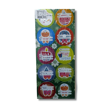 Tarjetas Navideñas Adhesivas Metalizadas | Decoración Brillante para Regalos