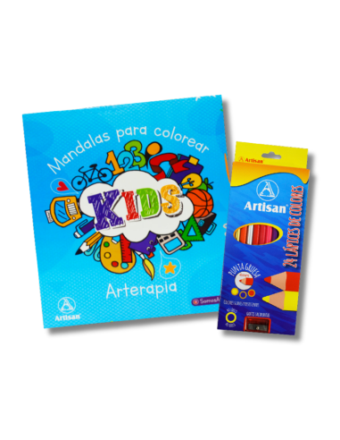 Libro de Mandalas Kids + Colores x24