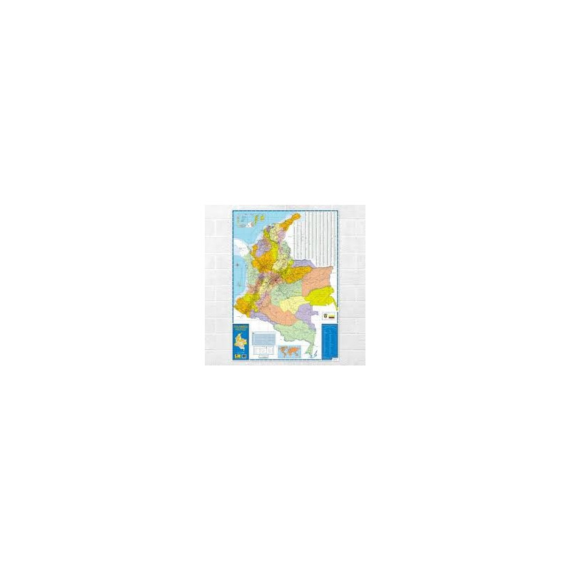 Mapa de Colombia Politico 70 x 100
