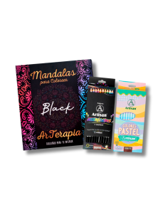 Libro de Mandalas Black + 12 Colores