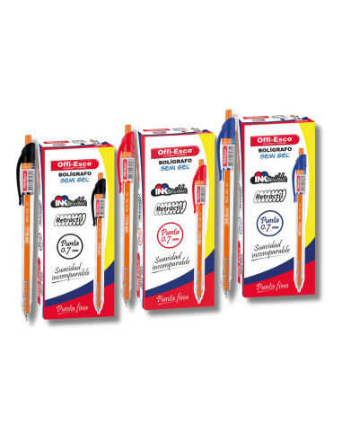 Bolígrafo Semi Gel 0.7 mm Offi-Esco OE-052F – Retráctil y Preciso