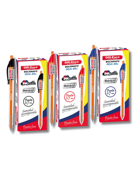 Bolígrafo Semi Gel 0.7 mm Offi-Esco OE-052F – Retráctil y Preciso