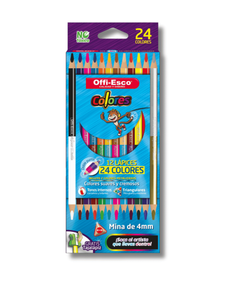 Colores Doble Punta Offi-Esco x 12