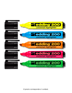 Resaltador Edding 200 Hi-Liner | Tinta a Base de Agua