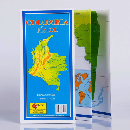Mapa de Colombia Físico 70 x 100